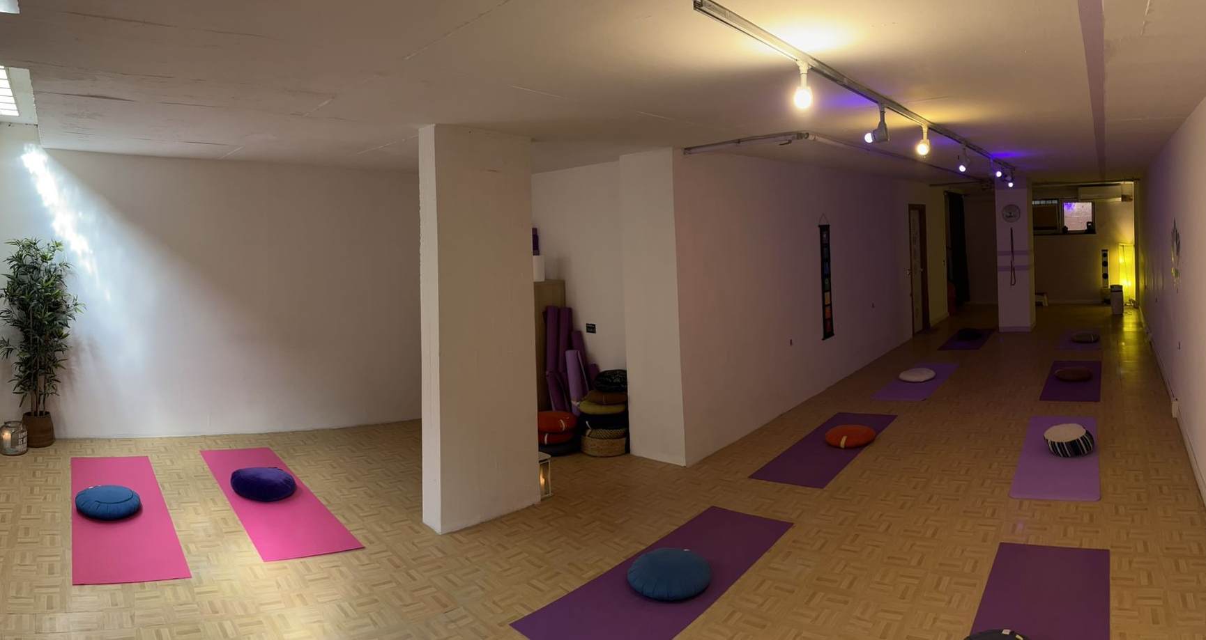 savasana studio sala yoga con luce naturale